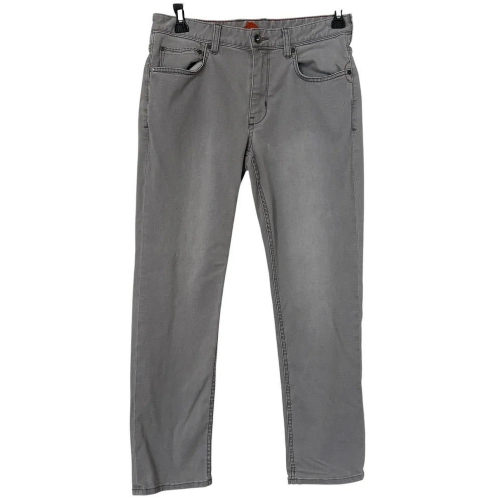 Tommy Bahama Mens 32x30 Pants Gray Straight Leg Stretch Casual Cotton Tencel